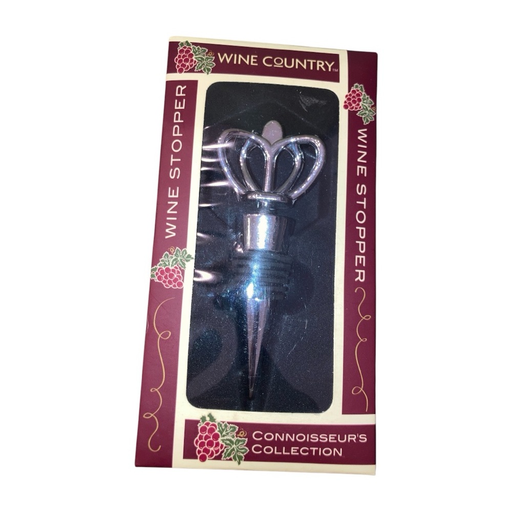 Wine Stopper Decorative Crown  - Silver - NIB